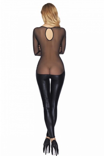 schwarzes Wetlook Catsuit Molina L/XL von 7-Heaven

