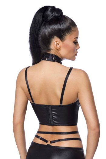 Saresia  Harness-Wetlook-Set mit Rock, schwarz, Größe XS-S

