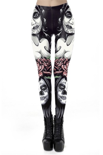 Ocultica Gothic Día de Muertos Leggings, schwarz, Größe XL

