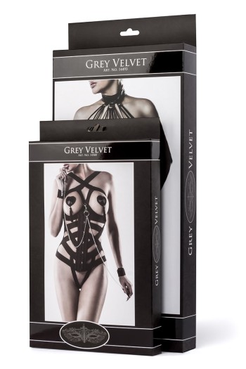 2-teiliges Erotikset von Grey Velvet Größe XL schwarz

