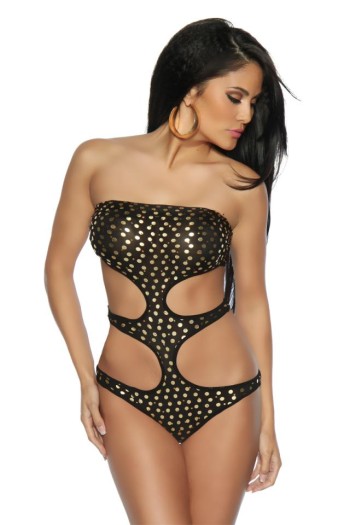 Saresia  Monokini, schwarz/gold, Größe XL

