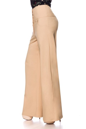 Belsira Vintage Marlenehose, beige, Größe XL

