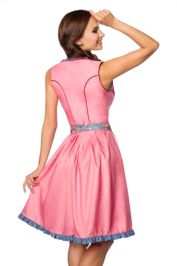 Dirndline Oktoberfest Verträumtes Dirndl mit Denim, rosa/blau, Größe 3XL

