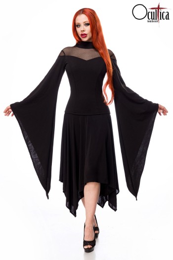 Ocultica Gothic Kleid, schwarz, Größe M

