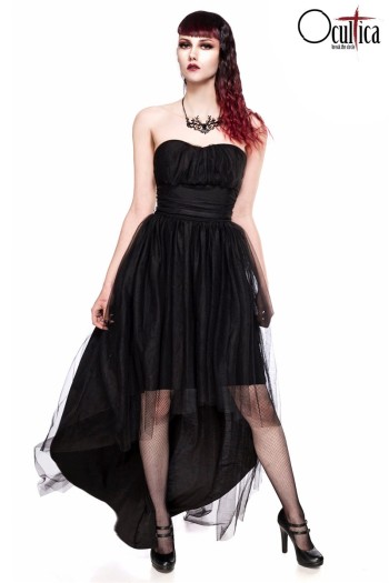 Ocultica Gothic Tüll-Kleid, schwarz, Größe L

