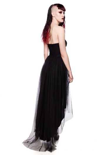 Ocultica Gothic Tüll-Kleid, schwarz, Größe L

