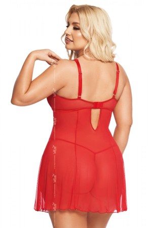 rotes Chemise 1892 von Softline Pluse Size Collection

