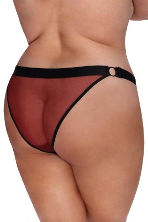 dunkelroter Knickers mit Spitze AA052934 von Anais Apparel Plus Size

