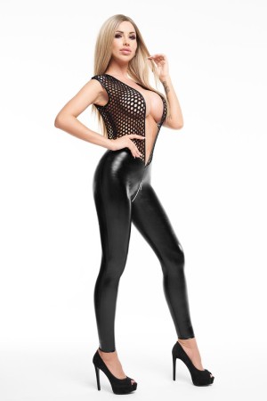 schwarzes Catsuit CS052 von 7-Heaven

