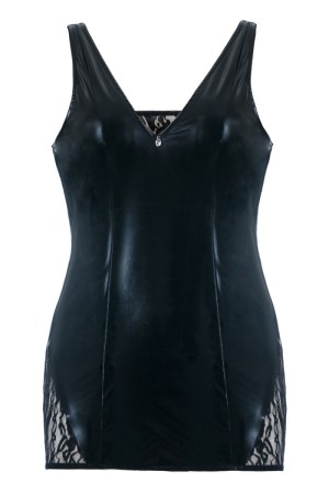 schwarzes Wetlook Chemise SB/1002 Sexy Base Kollektion by Andalea

