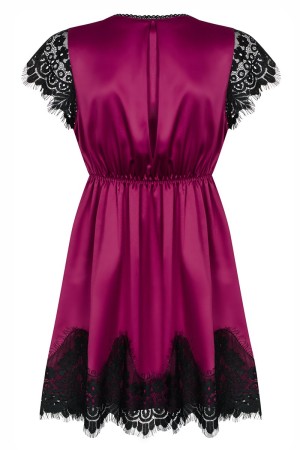 861-PEI-5 Peignoir magenta von Obsessive

