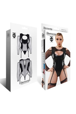 schwarzer Straps-Body TDTrude001 von Demoniq Total Domination Collection

