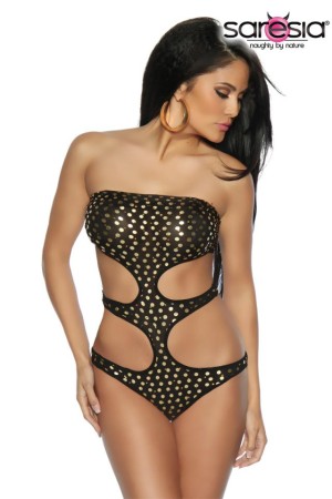 Saresia  Monokini, schwarz/gold, Größe S

