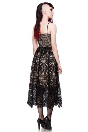 Ocultica Gothic Kleid aus Spitze, schwarz, Größe S

